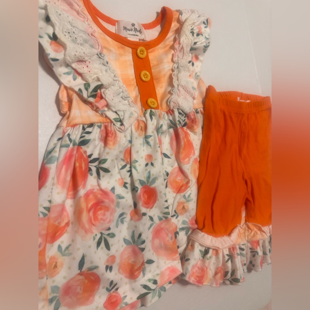 Marie Nicole Orange Floral Set